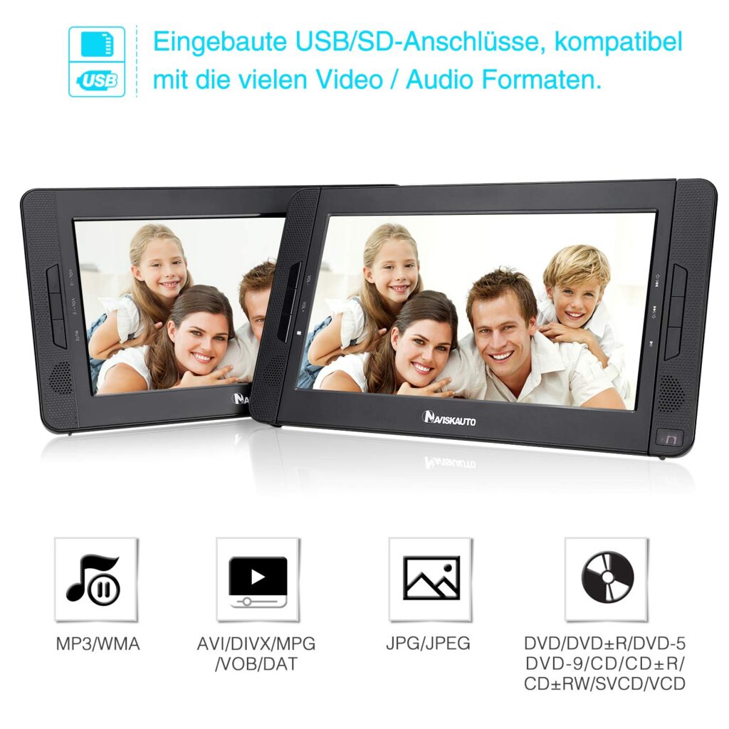 auto dvd player 2 monitore kopfstütze